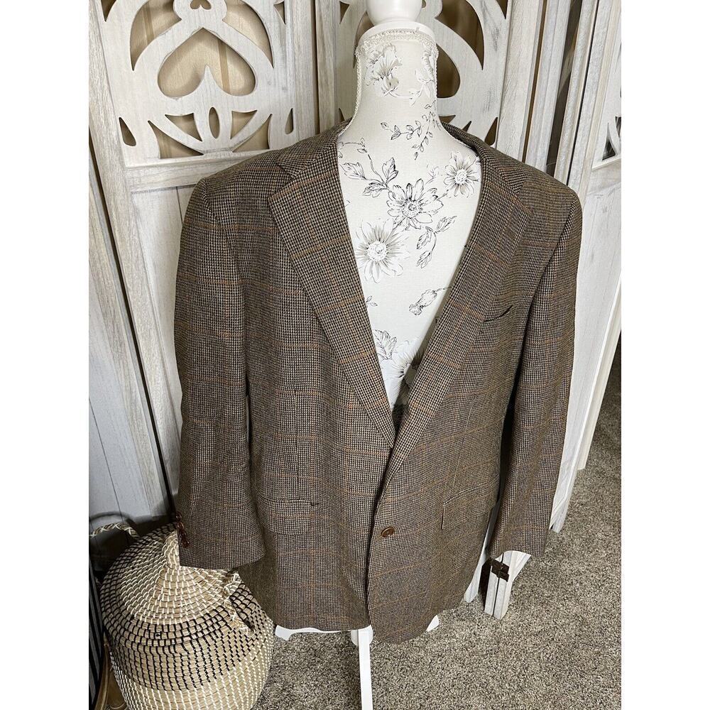 Vintage Brooks Brothers Mens Blazer Sport Coat Jacket Size 44L Wool Cashmere